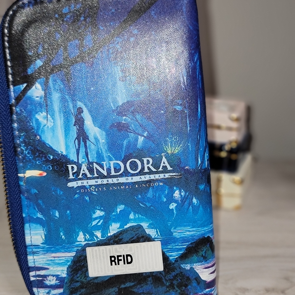 Blue Pandora Women's RFID Wallet With Hand Strap